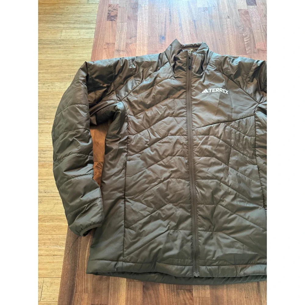 Adidas Terrex Helionic Hooded Insulation Jacket Olive Green Puffer 2XL HF0000